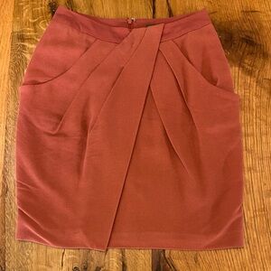 Anthropologie fei Silk and Cotton Blend Lined Skirt in a Marmalade Color, Size 2